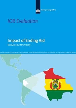 Cover van het rapport Impact of Ending Aid, landenstudie Bolivia