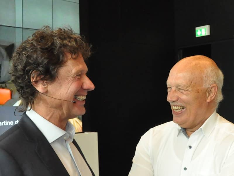 IOB-medewerker Otto Genee in gesprek met de moderator van het symposium