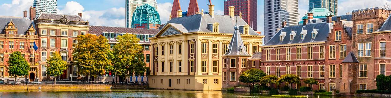 Skyline Den Haag met het kamertje en de hofvijver
